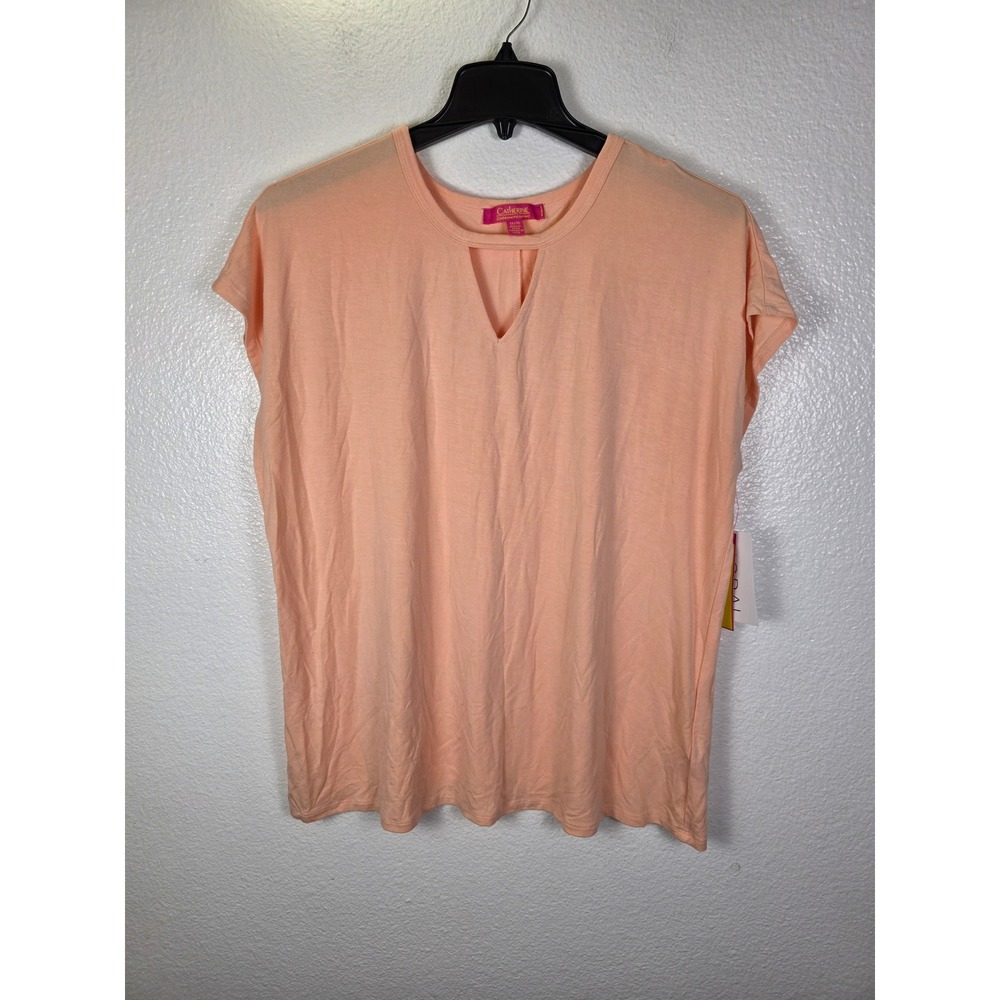 Catherine Malandrino Woman‎ Conch Peach Modal Cutout Top size 1X